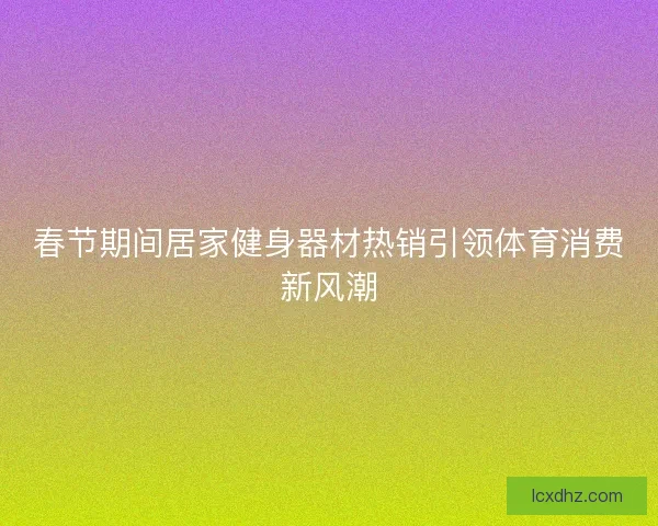 春节期间居家健身器材热销引领体育消费新风潮